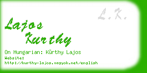 lajos kurthy business card