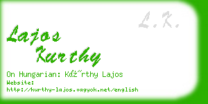 lajos kurthy business card